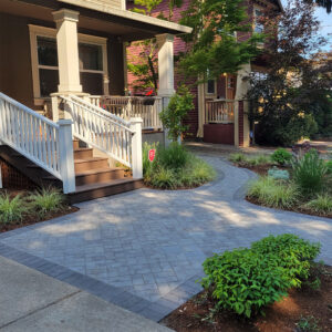 Front Yard Landscape with a Paver Entry