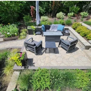 Harmony Design NW - Portland Oregon Landscaping - Design Build - Terraced Hillside in Forest Heights